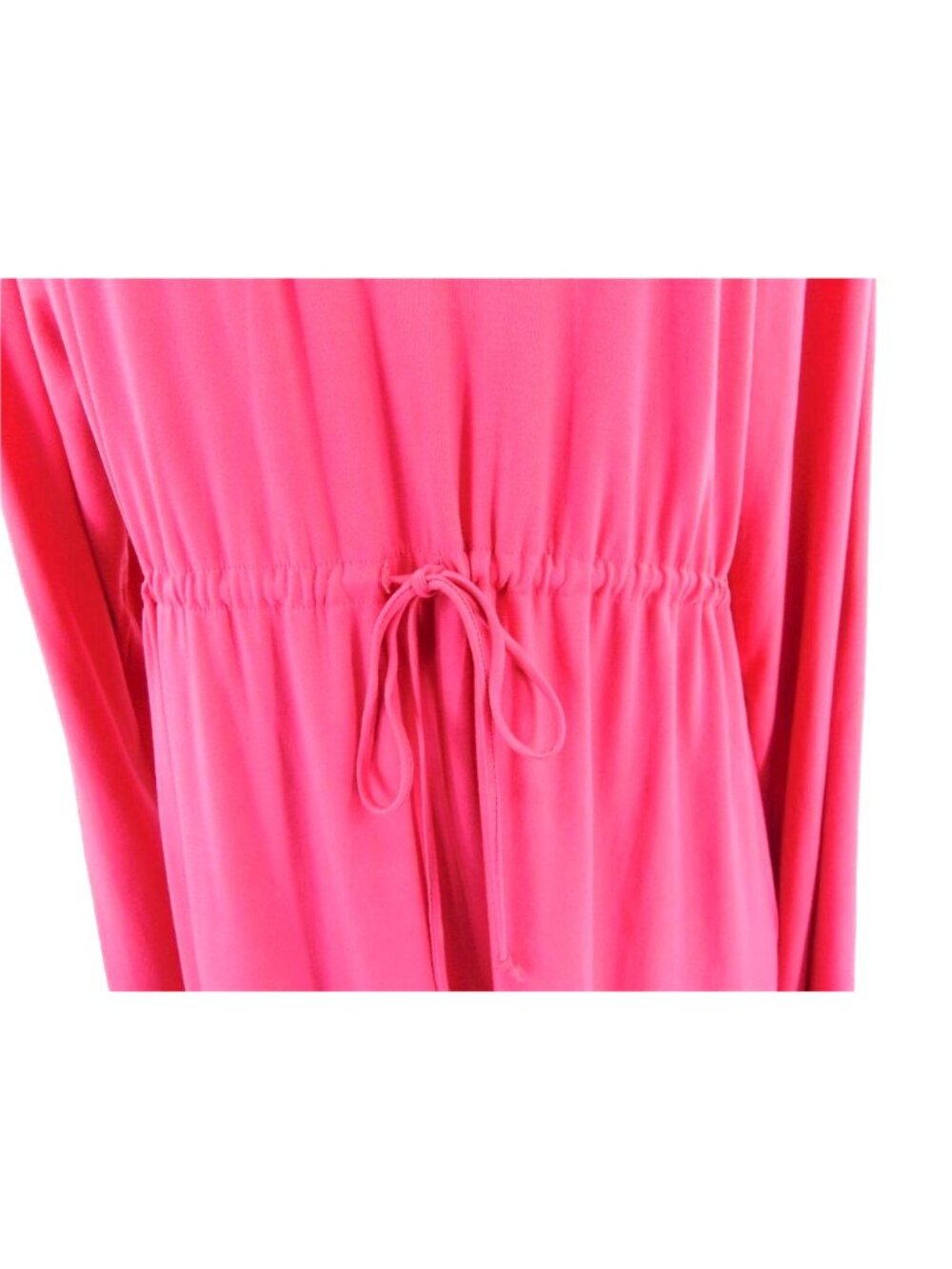 Soma Womans Pink Size L Long Sleeve V Neck  Dress Drawstring Waist Button Tab - Picture 8 of 14
